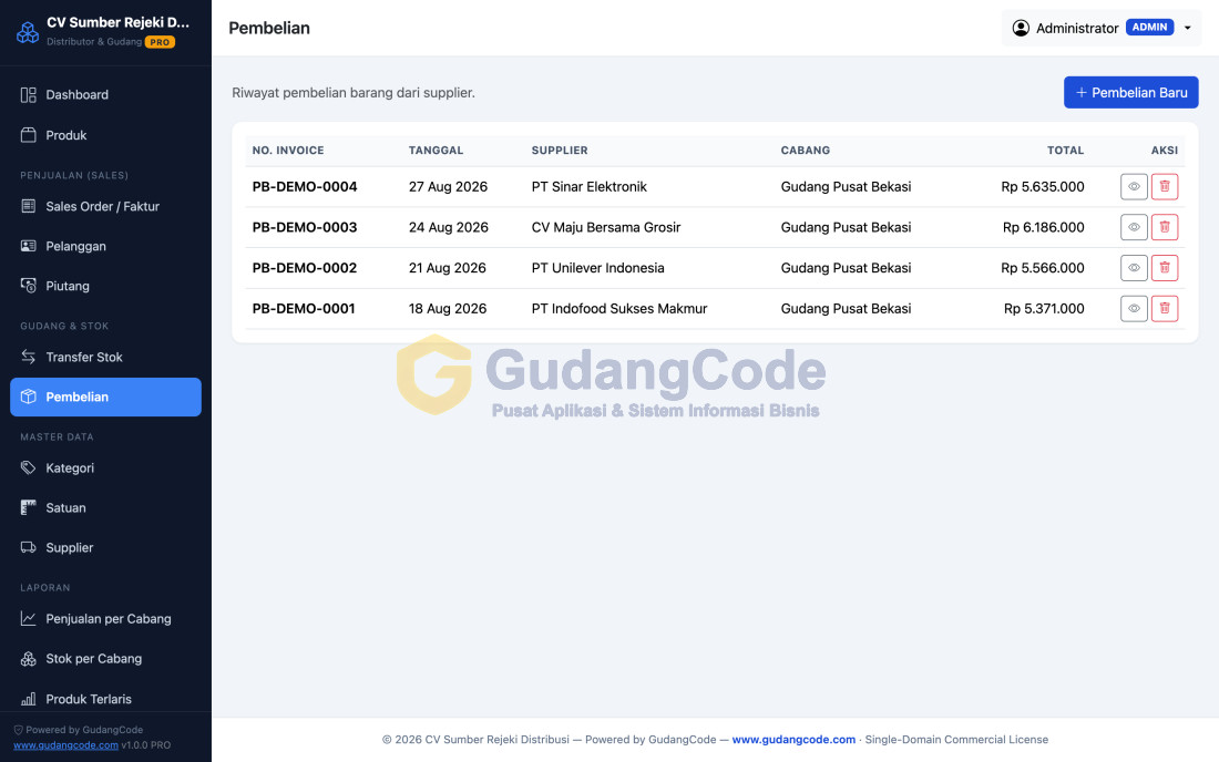 Multi-Branch Distributor & Warehouse App
