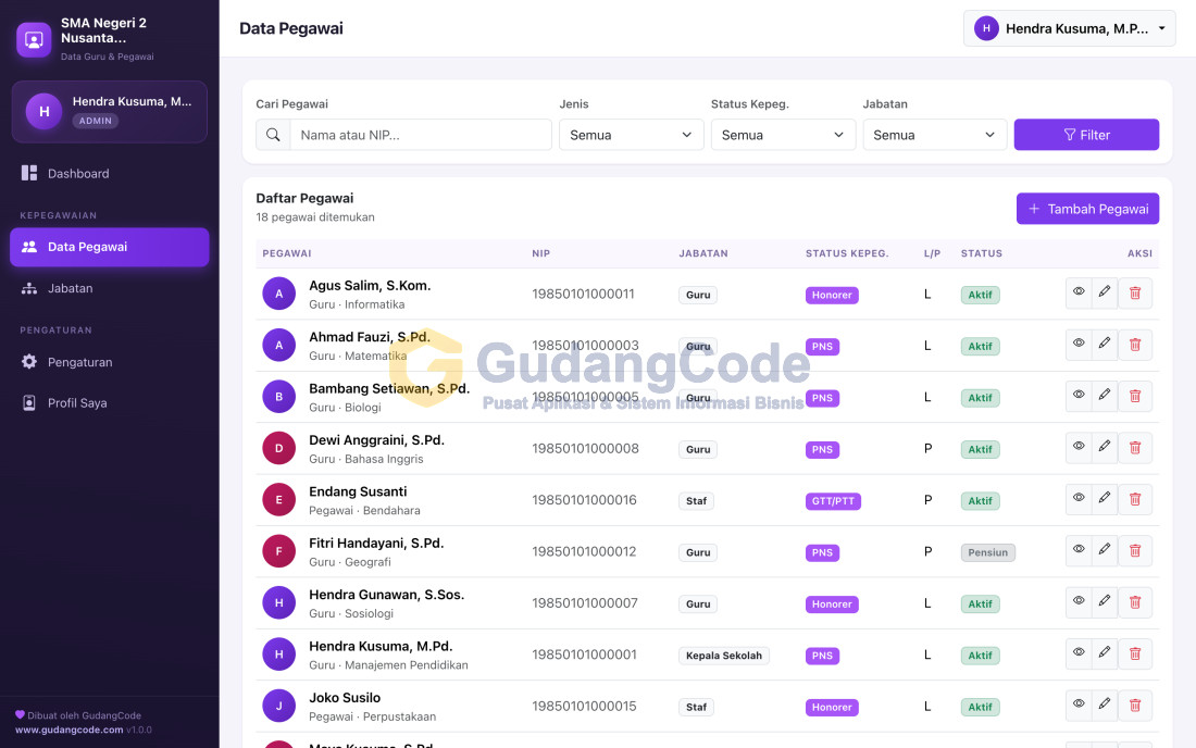 Aplikasi Data Guru & Pegawai - Aplikasi Data Guru & Pegawai — Screenshot 2