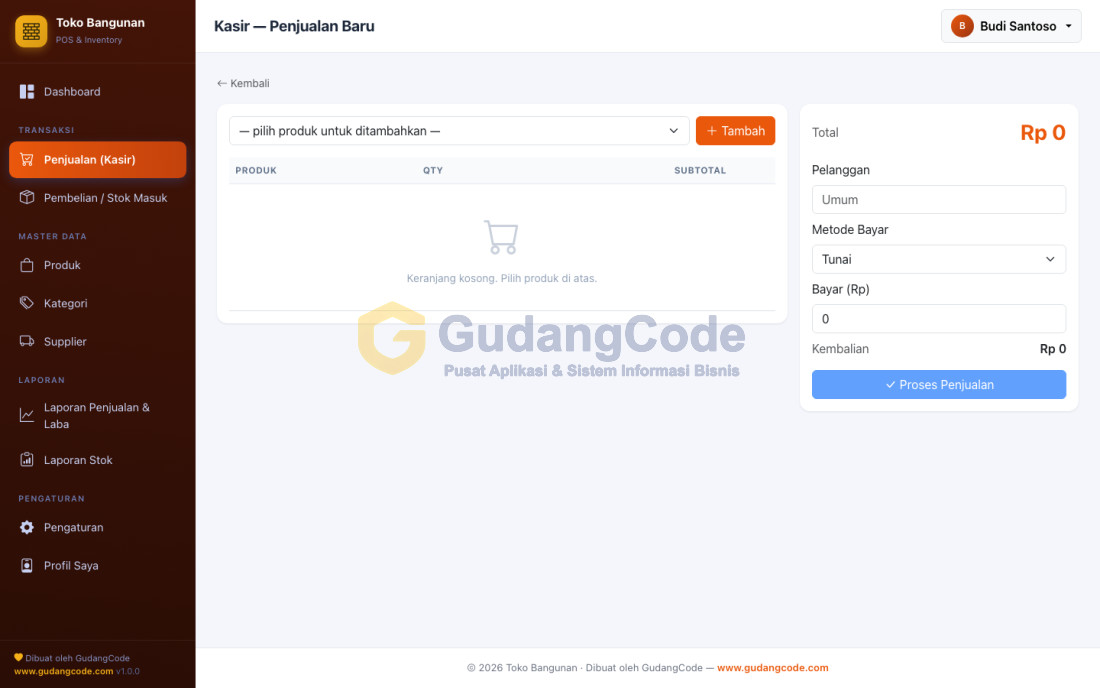 Aplikasi POS Toko Bangunan & Material - Aplikasi POS Toko Bangunan & Material — Screenshot 1
