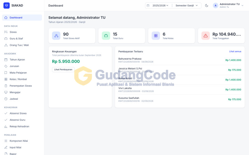 Aplikasi SIAKAD — Sistem Informasi Akademik Sekolah