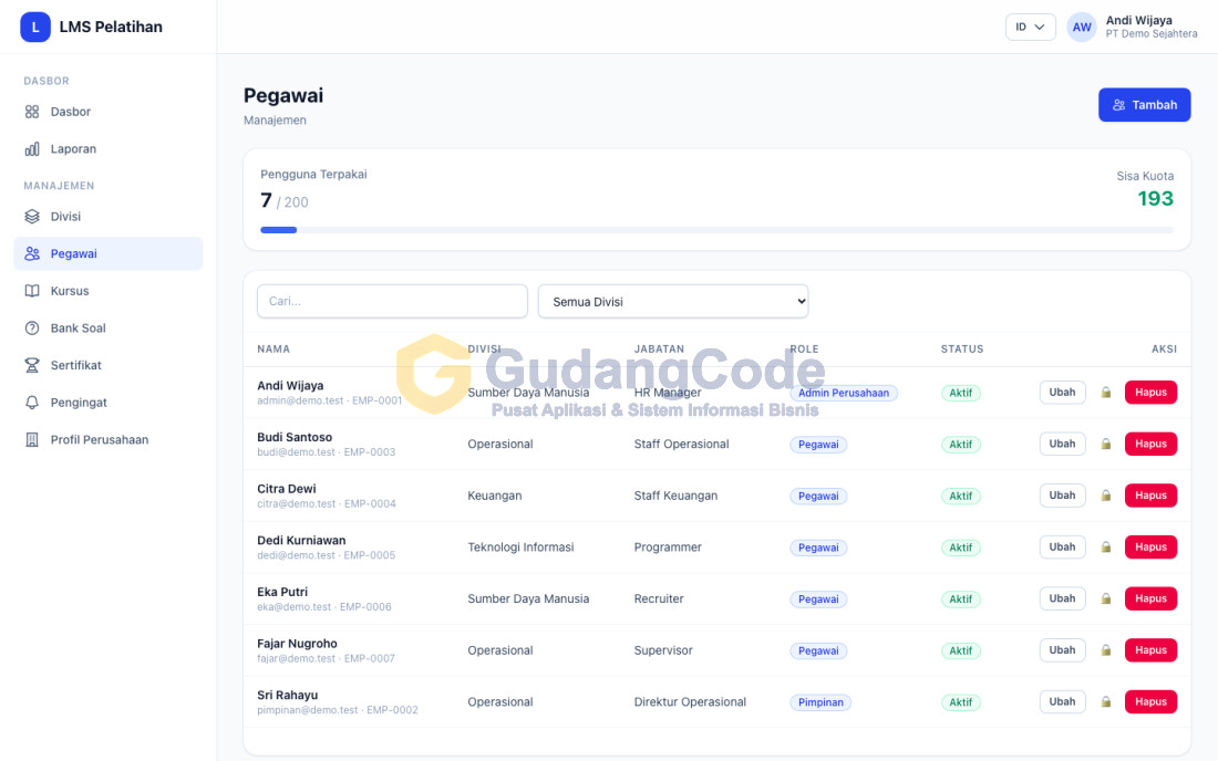 Aplikasi LMS Pelatihan Karyawan & Sertifikasi - Aplikasi LMS Pelatihan Karyawan & Sertifikasi — Screenshot 2