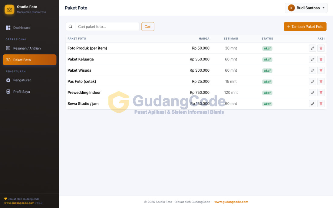 Photo Studio Management App