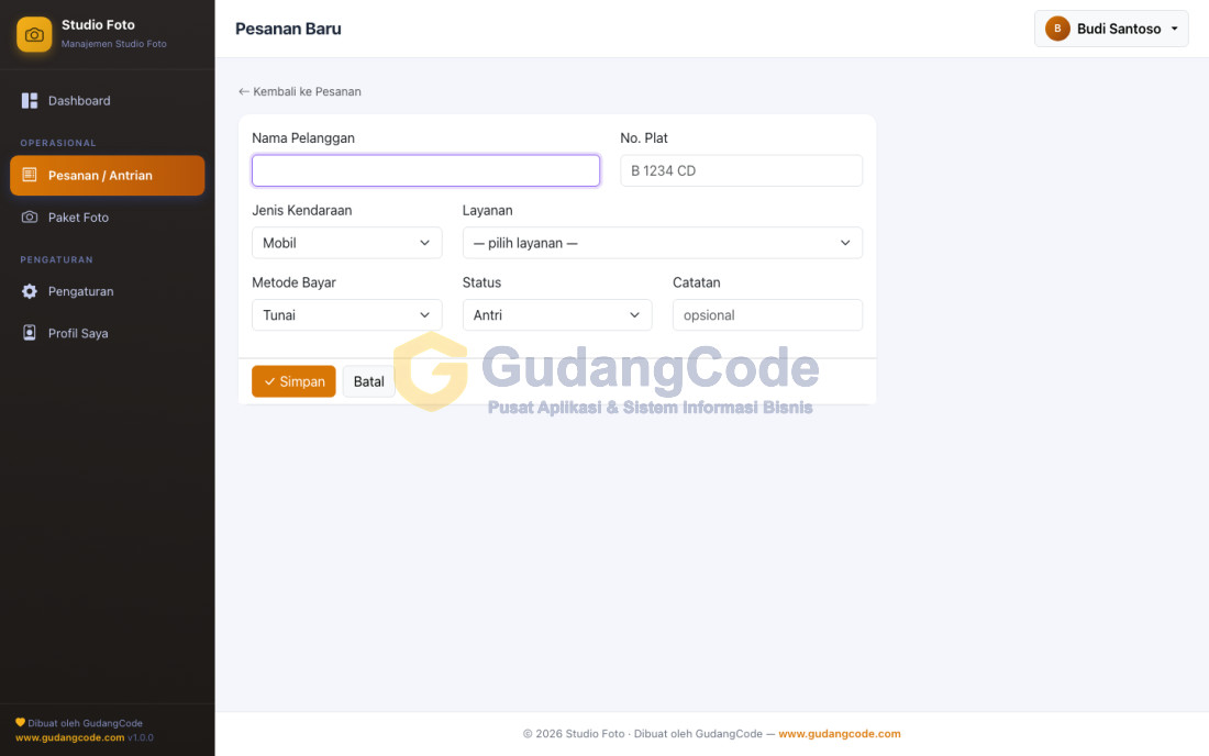 Photo Studio Management App