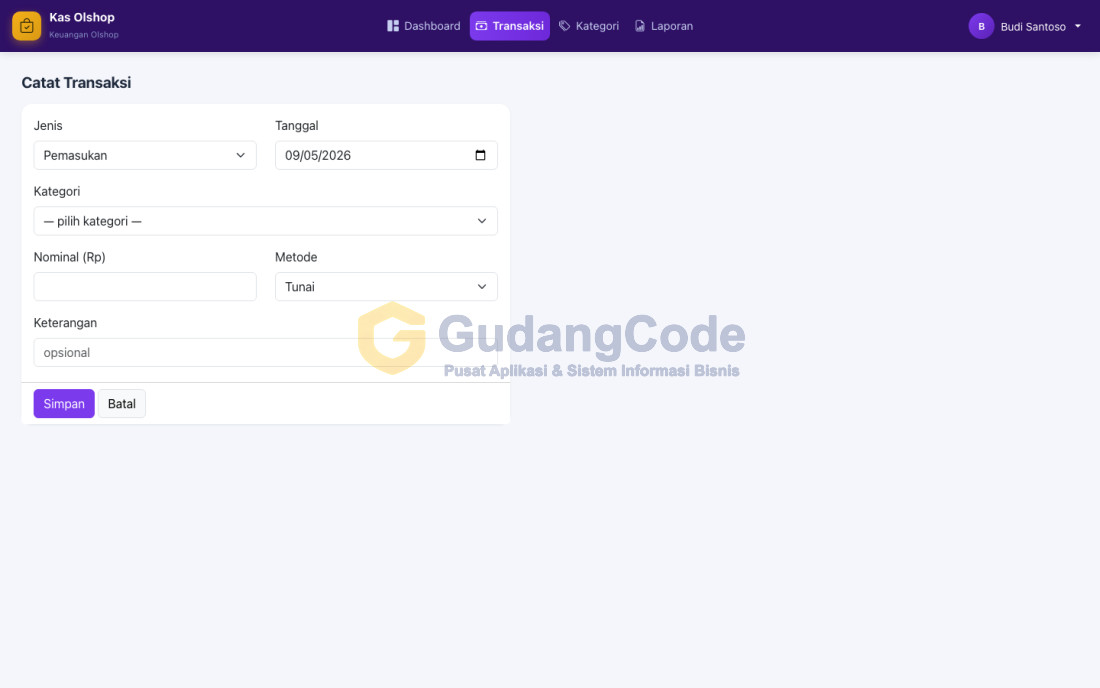 Online Shop Finance App